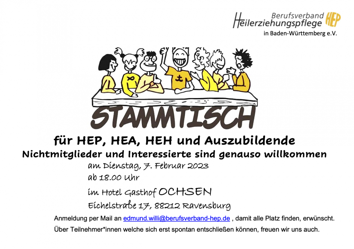 Einladung zum Stammtisch in Ravensburg